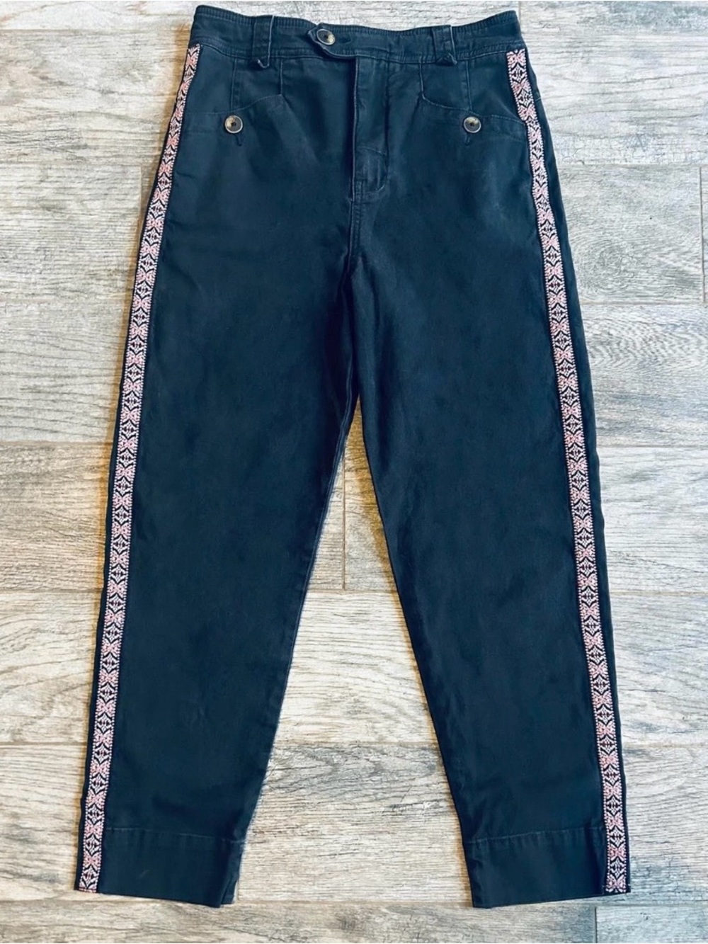 Anthropologie black straight leg pants
